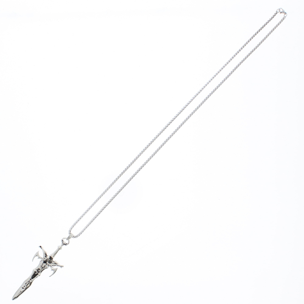 Zac's Alter Ego - Skeleton on Sword Chain Necklace Ketting - Zilverkleurig